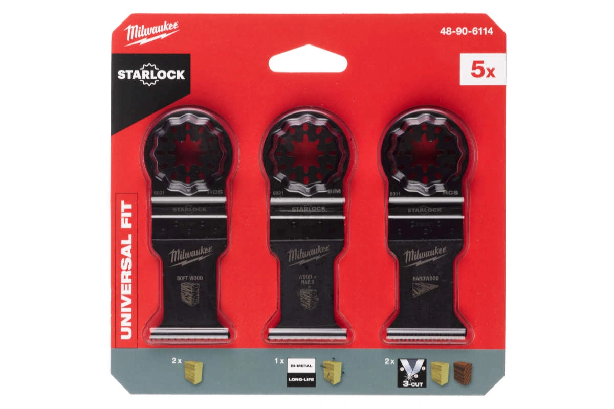 Milwaukee Starlock Multitool Zubehörset Holz 5 tlg.