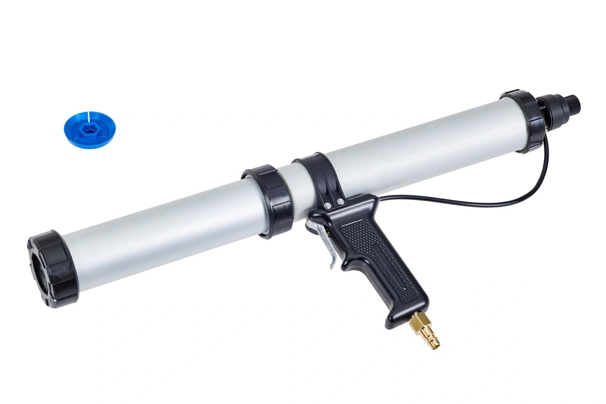 Schubkolbenpistole mit Druckluftregler